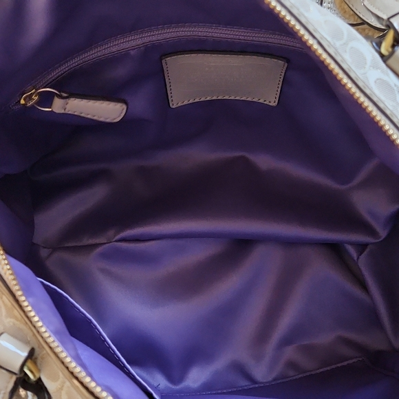 NWT Coach Pop Signature East West Satchel Bag 🤎👜💜 - Picture 13 of 16